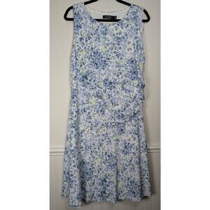 Lauren Ralph Lauren Latoya Floral Ruffle Sleeve Ruched Side Womens Dress Size 18